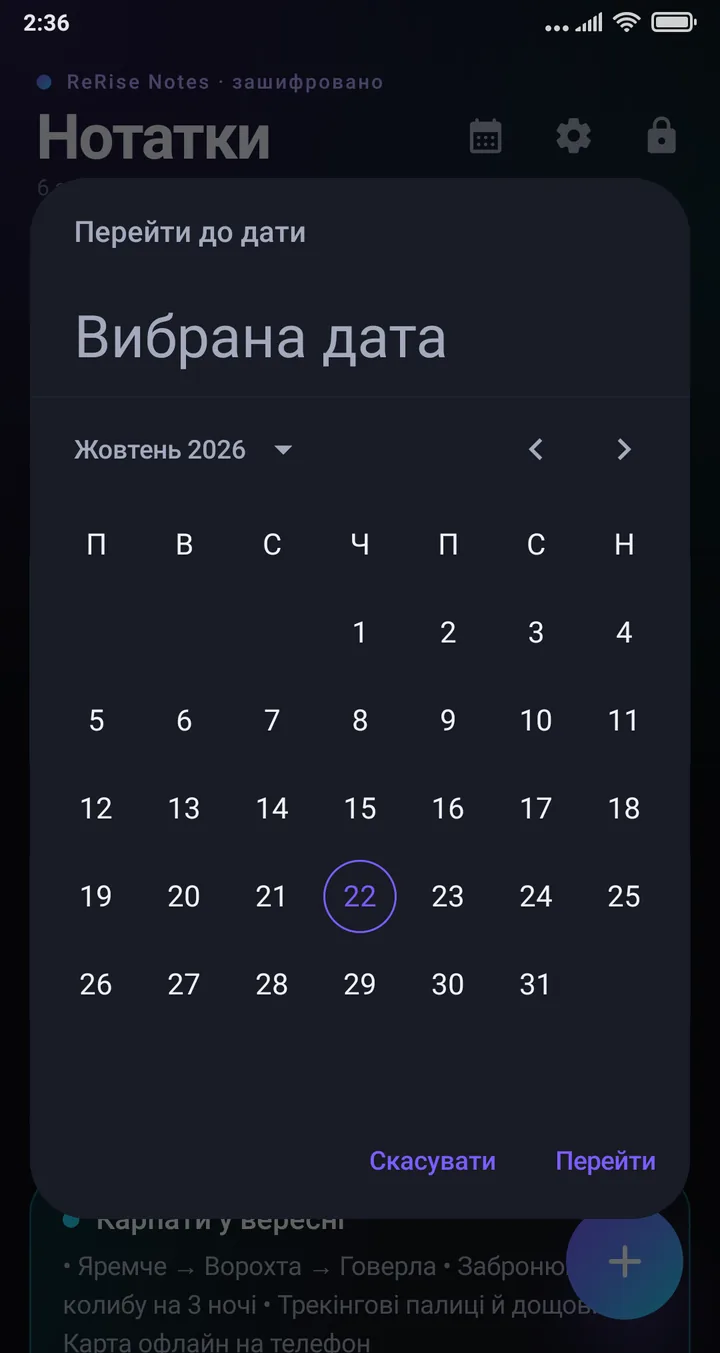 ReRise Notes — Нотатки по днях